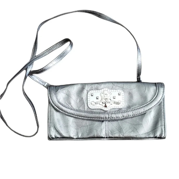 Kathy Van Zeeland Beige Metallic Clutch - Picture 1 of 6